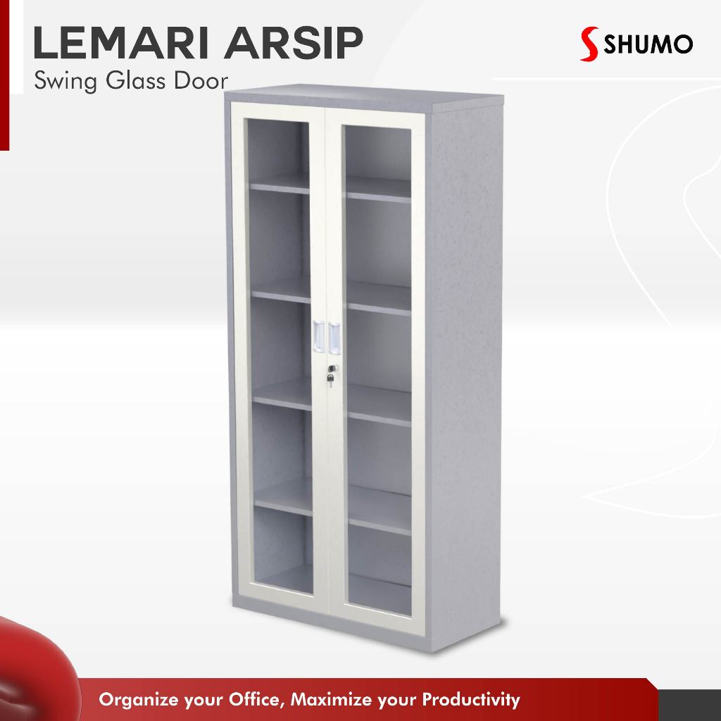 Citra Furniture SHUMO ® NEW | Lemari Arsip Besi 2 Pintu Swing Kaca|Dokumen File Filling Kabinet|CTR3