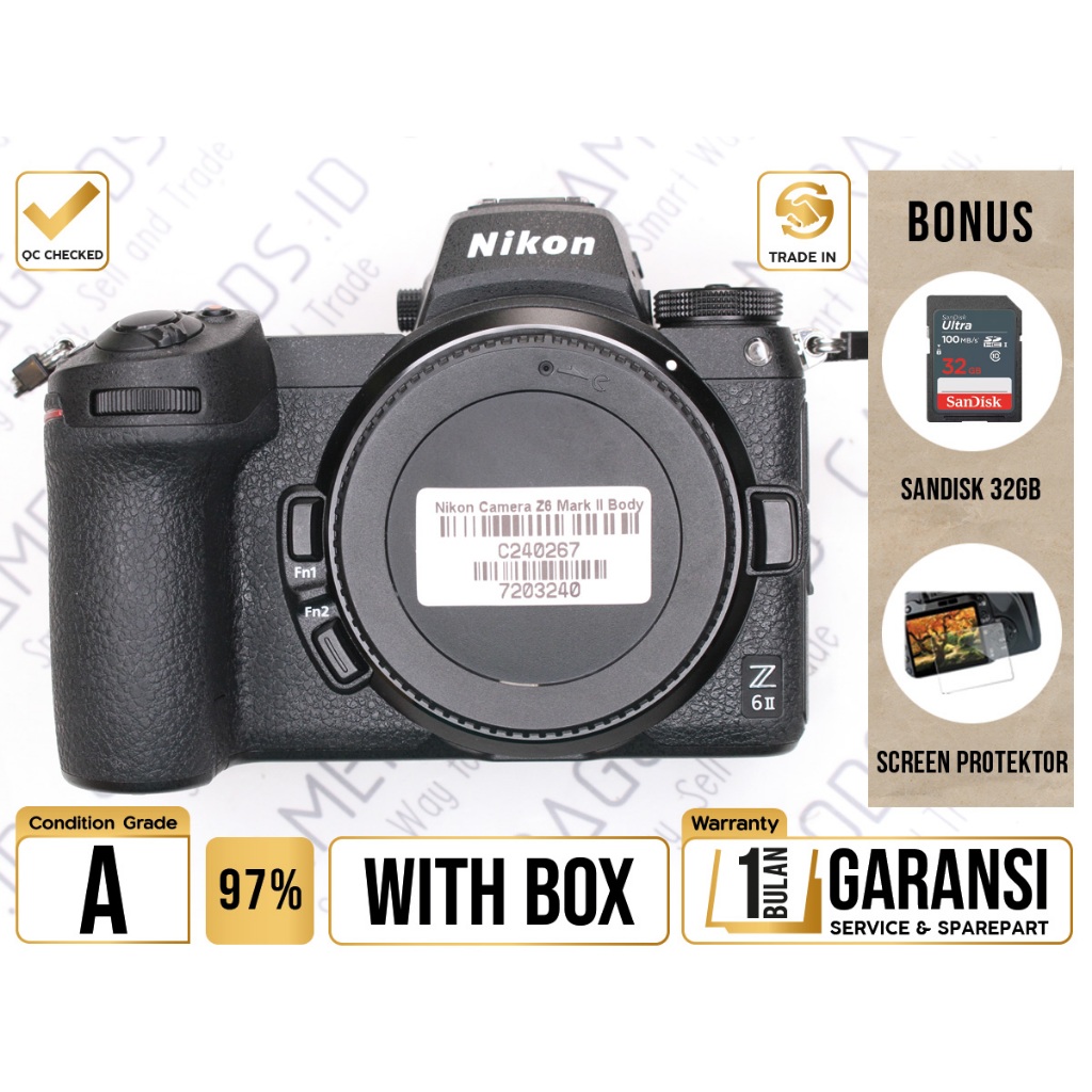 Nikon Camera Z6 Mark II Body Only Full Frame Camera - Grade A - C240267 Kamera Digital Mirrorless Us