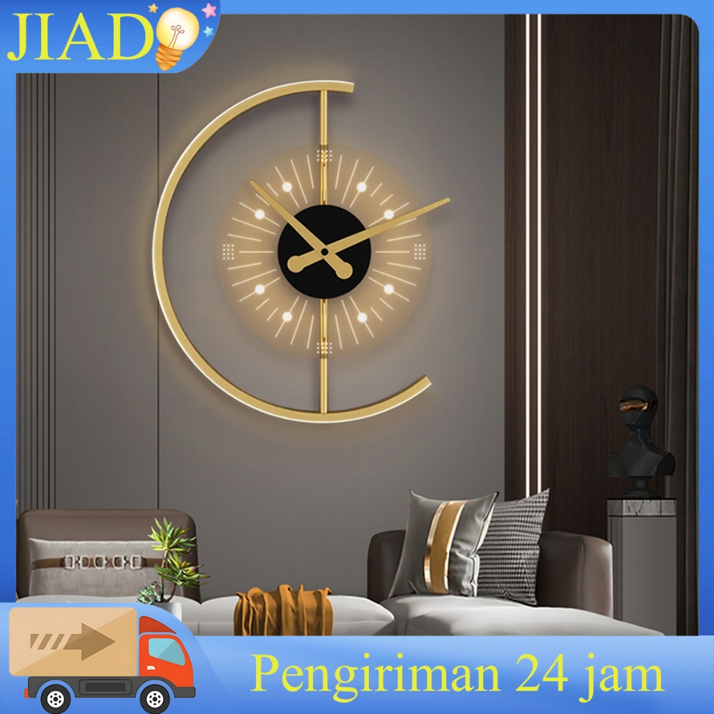 Jam Dinding Lampu Kamar Tidur Samping Tempat Tidur Lampu Cahaya Mewah Ruang Tamu Latar Belakang