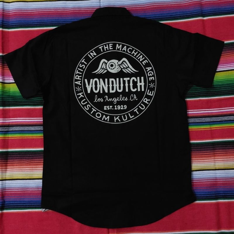 WORKSHIRT - VON DUTCH - M -  BLACK - ORIGINAL