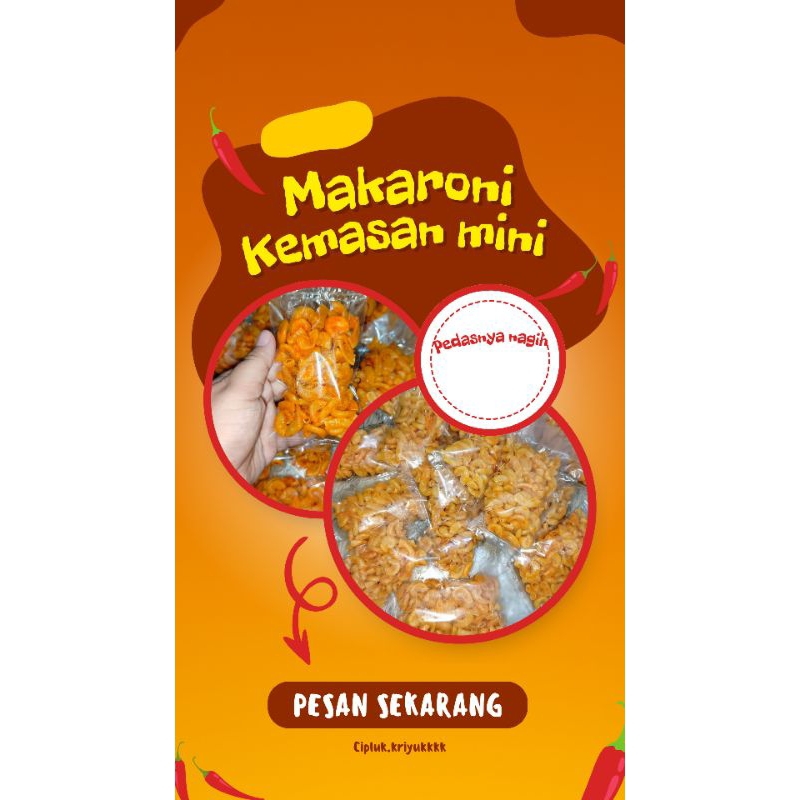 

Makaroni Bantet Kemasan Mini 1Pcs Rasa Lengkap Makaroni Kemasan Praktis