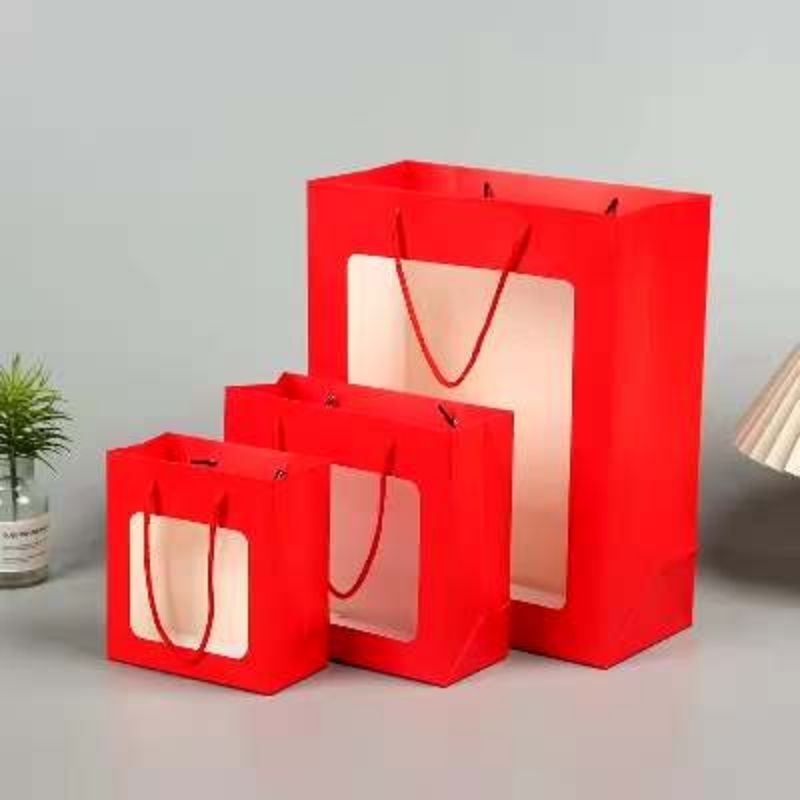 

Satuan- Paperbag Karton Mika Merah/ Tas Kado Hamper Gift Souvenir Goodiebag Mika Merah Shopping Bag