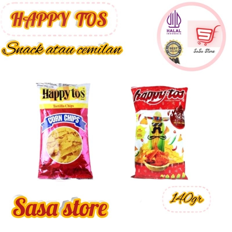 

Happytos Snack Tortila Chips Merah 140 Gram Keripik Jagung Happy Tos