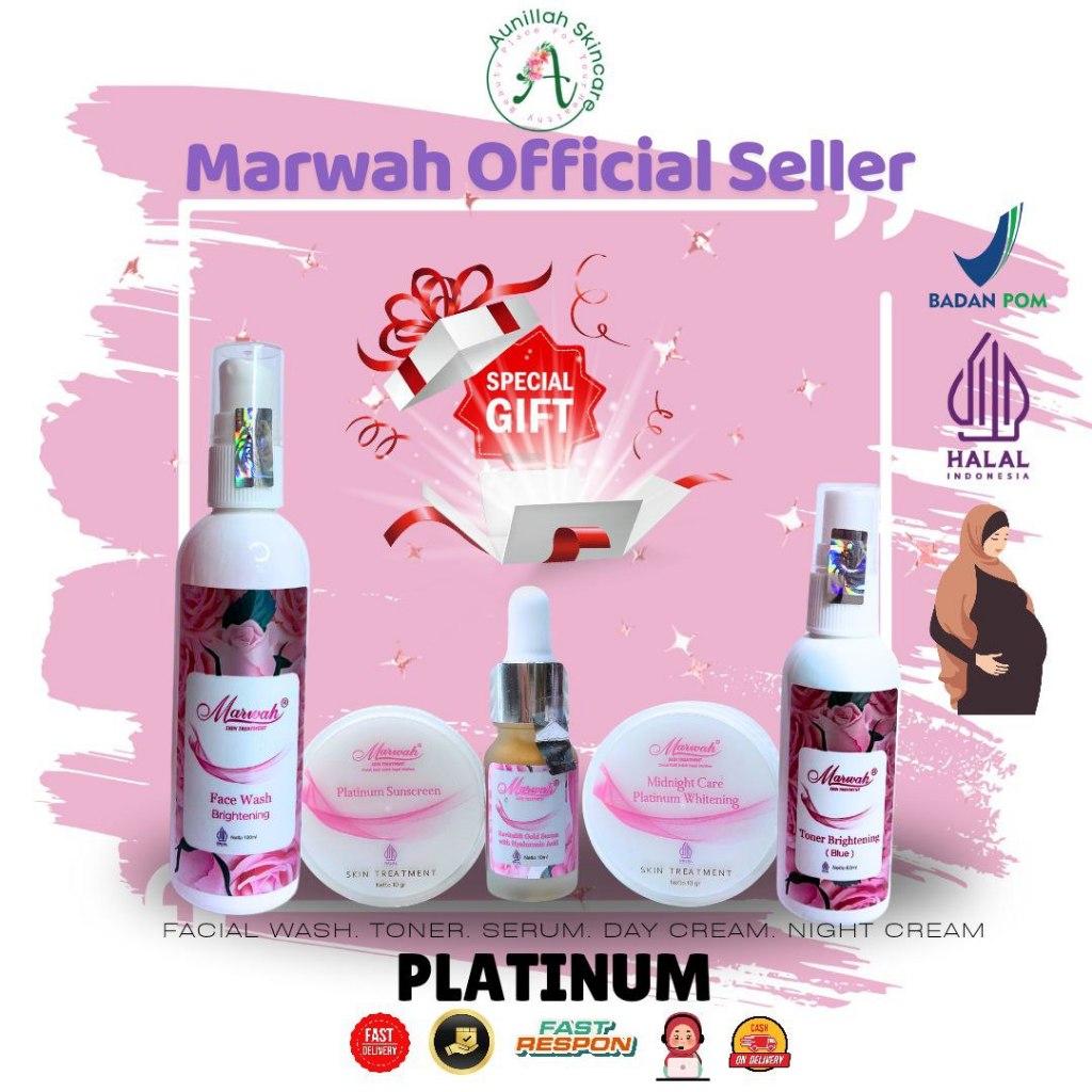 Marwah Skincare Paket Platinum Krim Wajah Sensitif