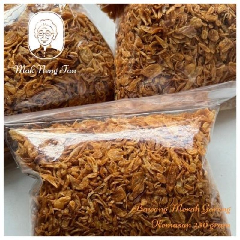 

MAK NENG TAN - Bawang Merah Goreng Original Tanpa Bahan Pengawet Kemasan 250gr / Bawang Merah Goreng Brebes / Fried Shallots