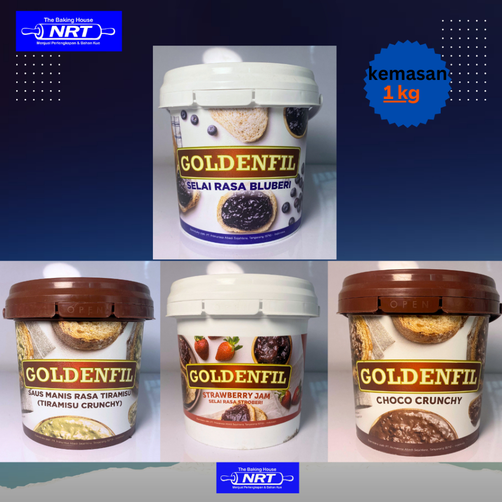

Selai GOLDENFIL 1kg | Glaze Goldenfil CHOCO CRUNCHY / Green Tea / Tiramisu CRUNCHY 1 kg