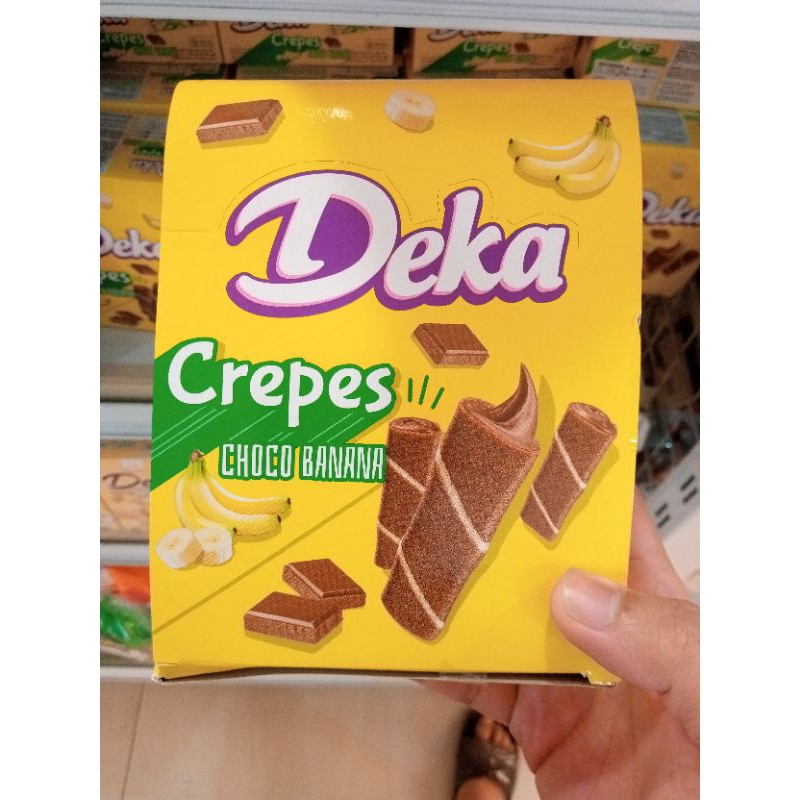 

Deka Wafer Crepes rasa Choco Banana Dua Kelinci 10 gram x 12