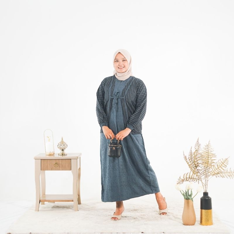 One Set Gamis Rayon Fashion Premium inner outer hanan