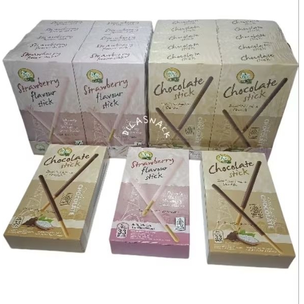 

Biskuit stick denex baru chocolat stick 33gr strawberry stick