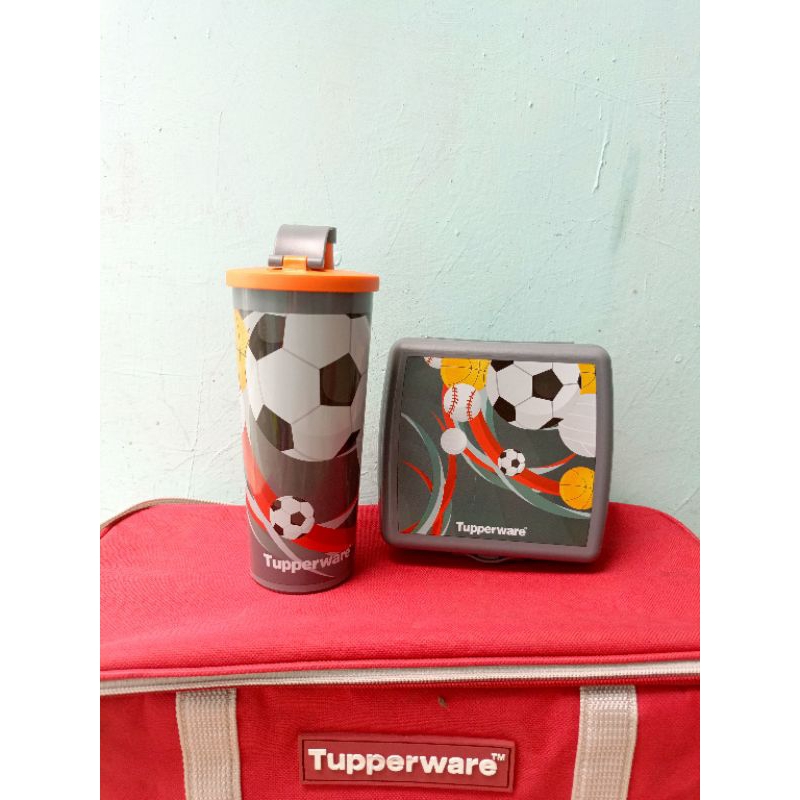 tepak bekal satu set anak sekolah tupperware ori 100%