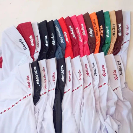 Kerudung SD Free Custom Bordir Nama / Hijab Kerudung Anak Sekolah Nama / Hijab Instan