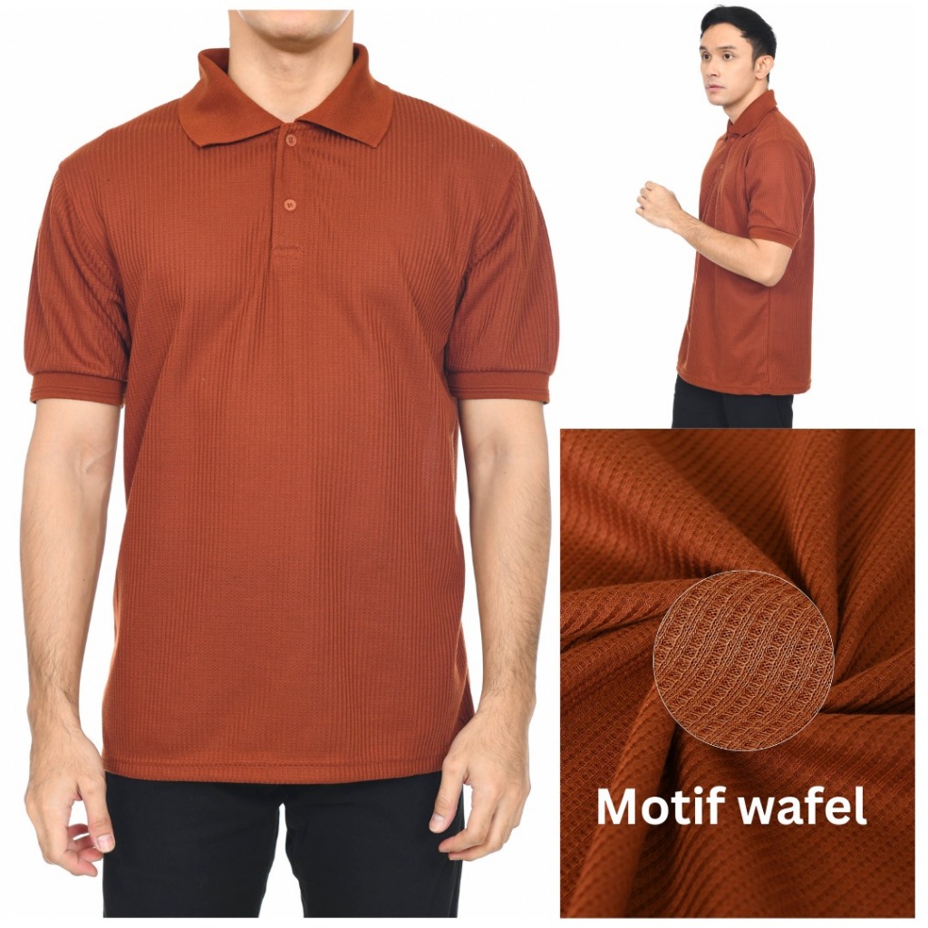 Kaos Polo Pria Motif Wafer / kaos polo wafer