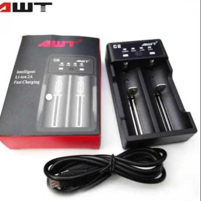 CHARGER BATERI 18650 AWT C2 CHARGER 2 SLOT AWT C2 / CARGER C2