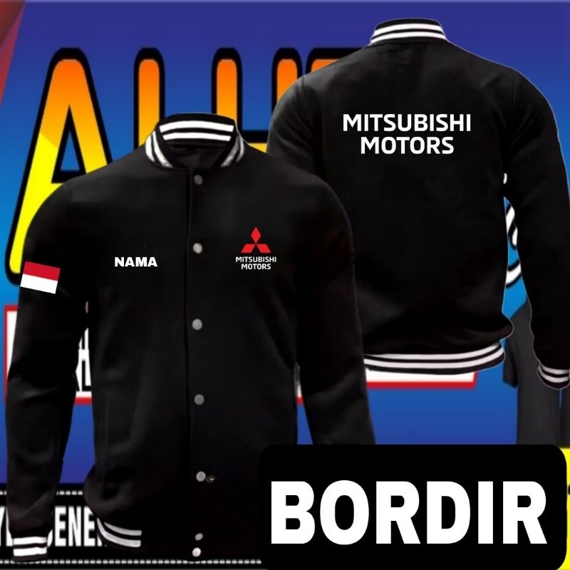 Jaket bordir Mitsubishi motors jaket Mitsubishi motors jaket varsity Mitsubishi motors jaket basebal
