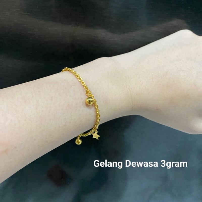 Gelang Rantai Dewasa  Emas Muda  3gram