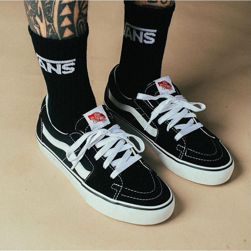 VANS Sepatu Vans SK8 Low Black White Original 100% BNIB