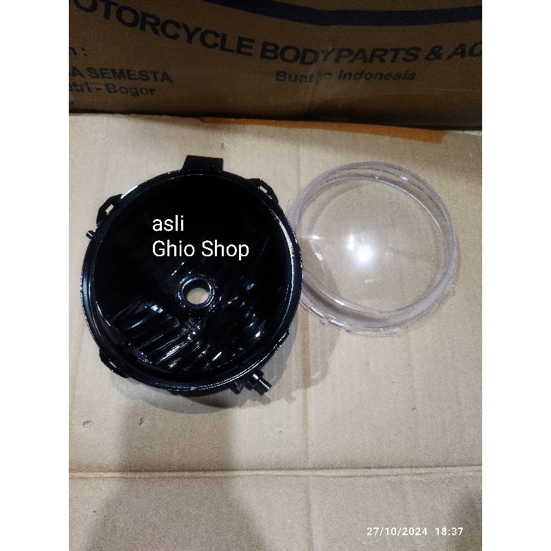 HITAM.REFLEKTOR KACA MIKA RUMAH LAMPU X-RIDE 110 X RIDE 125 BAHAN BUAT BILED