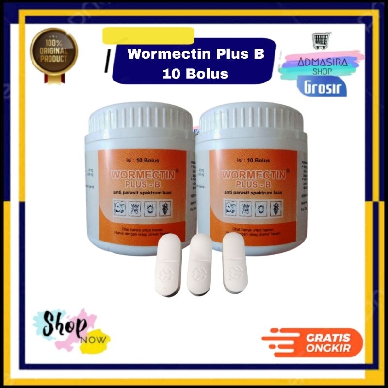 WORMECTIN PLUS B Medion isi 10 Bolus Anti Parasit Gudik Gatal Kutu Ternak Sapi Kambing Domba