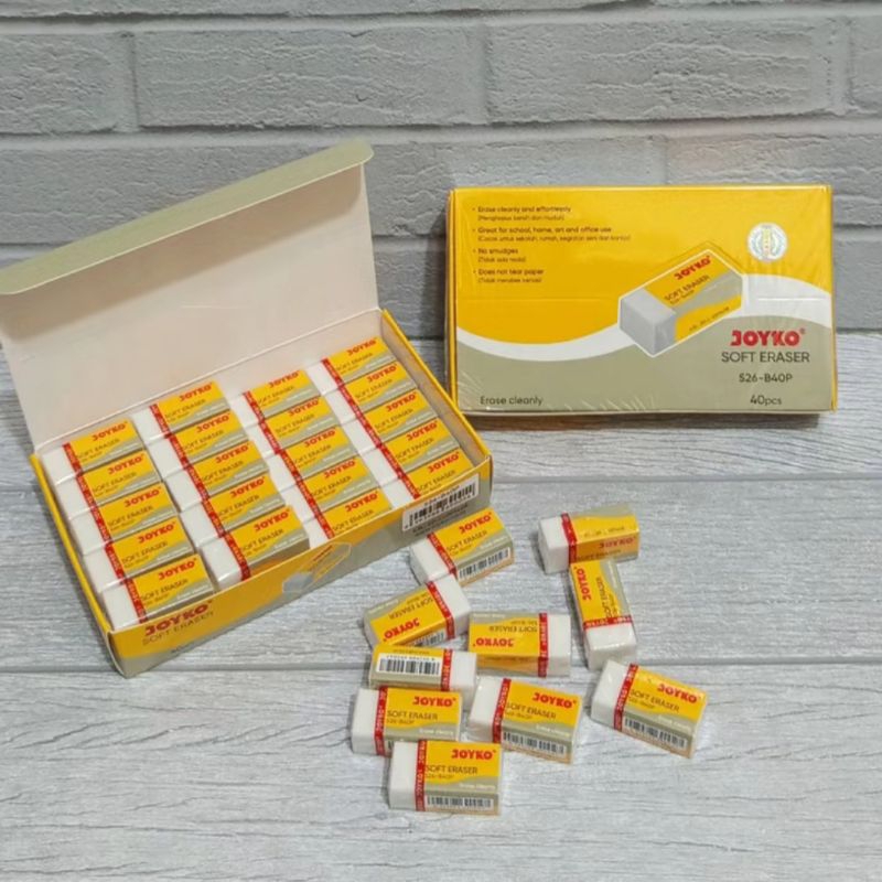 

promo 40pcs penghapus joyko soft eraser 526 B40BL