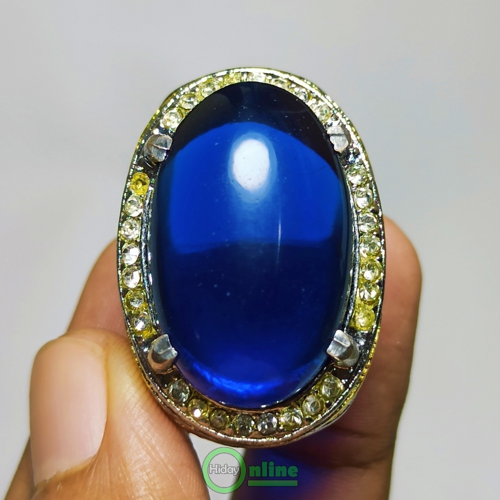 CINCIN PERMATA KING SAFIR OVAL JUMBO 30MM