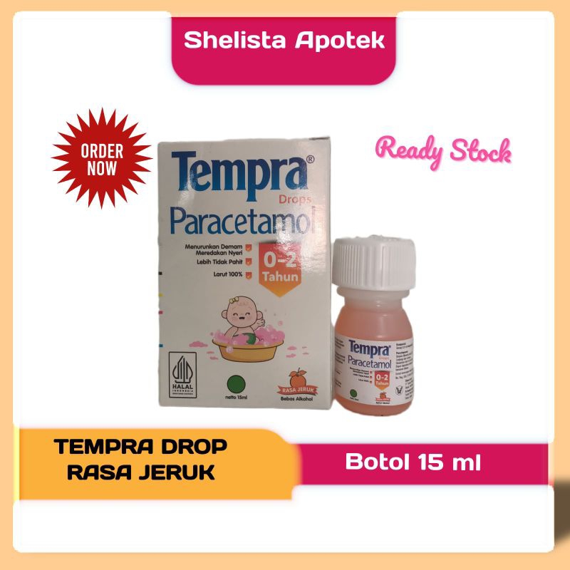 TEMPRA DROP RASA JERUK BOTOL 15 ml / Sirup Obat Demam Bayi