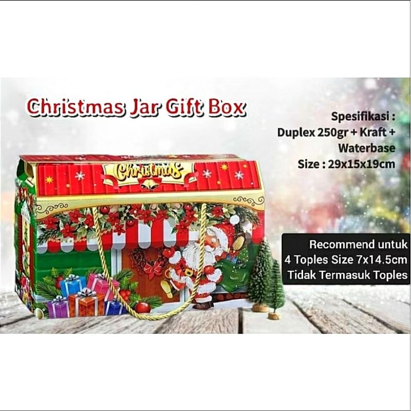 

Christmas Jar Gift Box Kue Kering Natal Dus Cookies Gable Box Kotak Hampers Natal