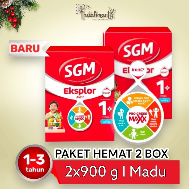 

SUSU SGM EKSPLOR 1+ 3+ 5+ MADU/VANILA 900 GRAM SUSU ANAK 2 BOX