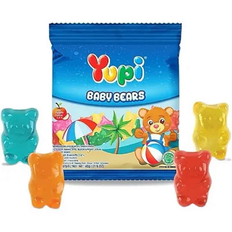 

Yupi Baby Bears Kemasan Box Isi 24Pcs x 6gr | Permen Yupi Permen Jelly Berbentuk Beruang Kenyal Manis