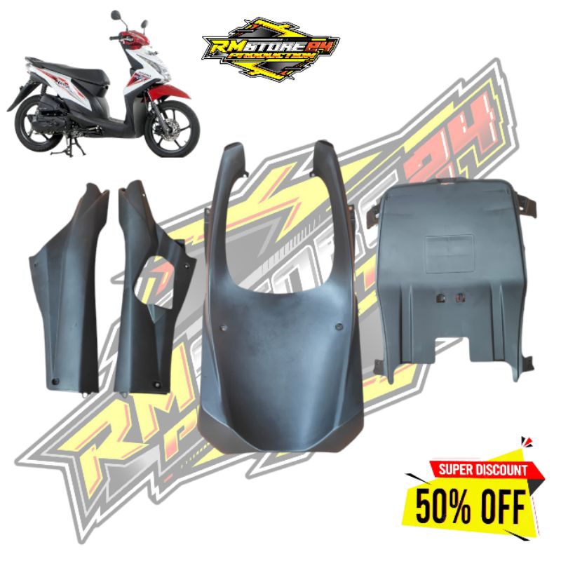 Paruh + R/L + Kolong - Motor Honda Beat Fi 2013-2015 - Cover Body Kasar Dek Bawah Honda Beat Fi