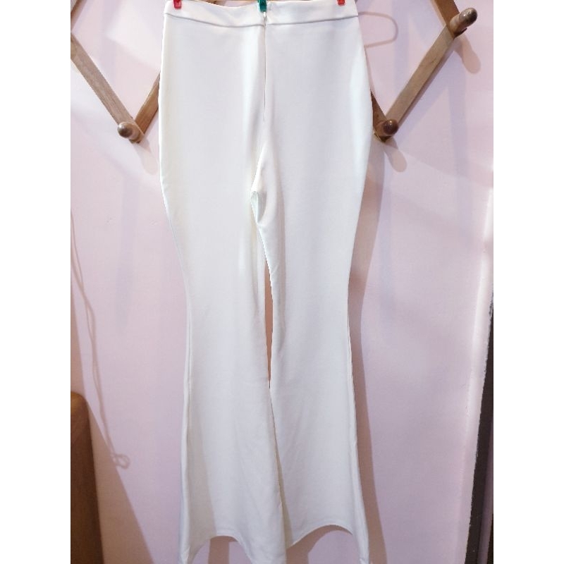 celana kulot cutbray putih