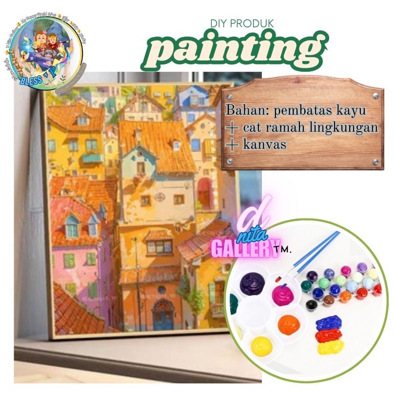 

DIY Lukisan Minyak Gambar Melukis 30 x 40 cm Realism Edition / DIY Painting Kit Numbers Lukis Canvas Living Room Hanging Painting