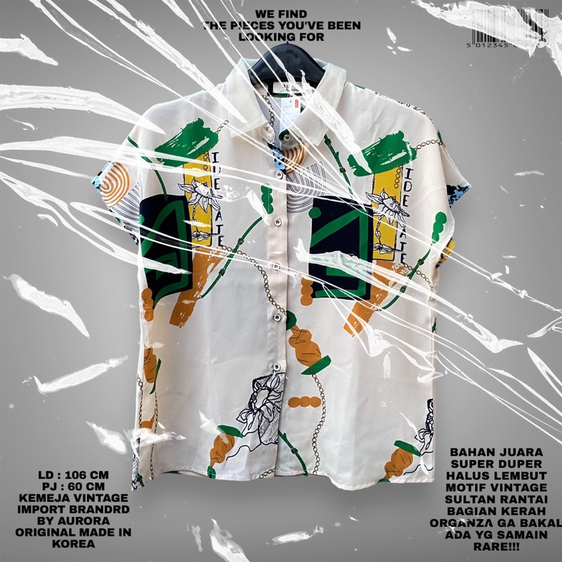 AURORA ORIGINAL/KEMEJA IMPORT PREMIUM/KOREAN TOP/KEMEJA VINTAGE MOTIF SULTAN/KEMEJA VINTAGE RANTAI/K