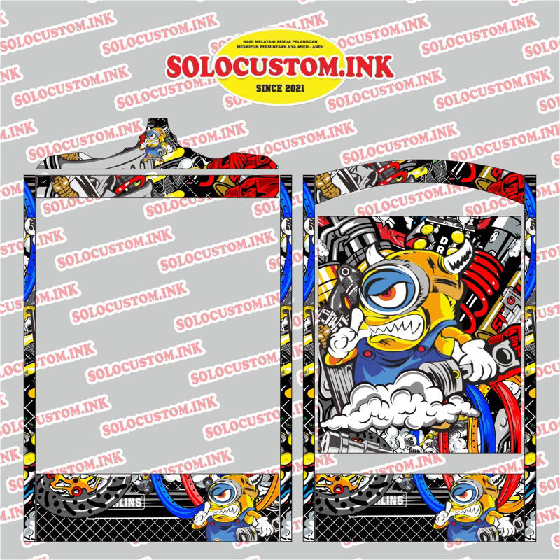 Stiker UV Decal Sangkar Kotak no. 1,2,3 Dan Stiker Sangkar Khosan 40 X 40 Uk Standart / Ceper