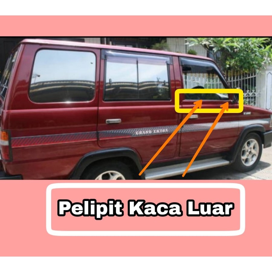 Pelipit Kaca Luar Dalam Depan Set Mobil Toyota Kijang Grand / Kijang Super