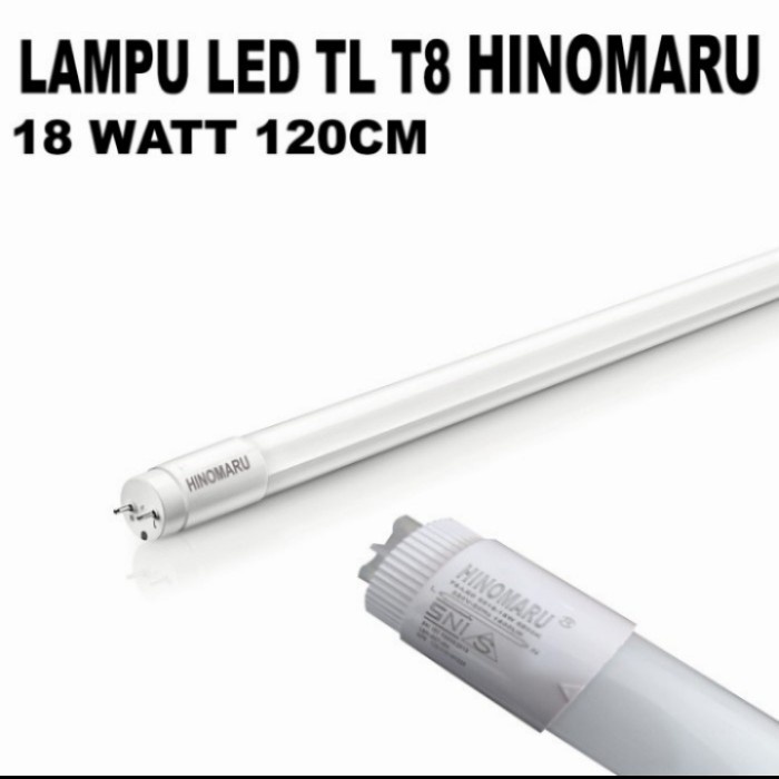 Lampu Led Tube + kap T8 Hinomaru 18 w 120cm