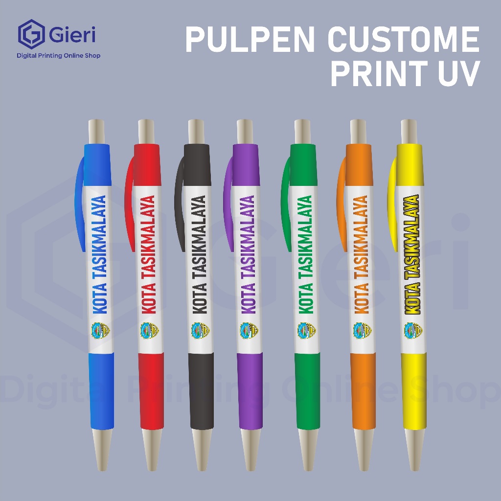 GIERI - PULPEN KOTAK CUSTOM PRINT UV / PULPEN SOUVENIR / MEDIA PROMOSI