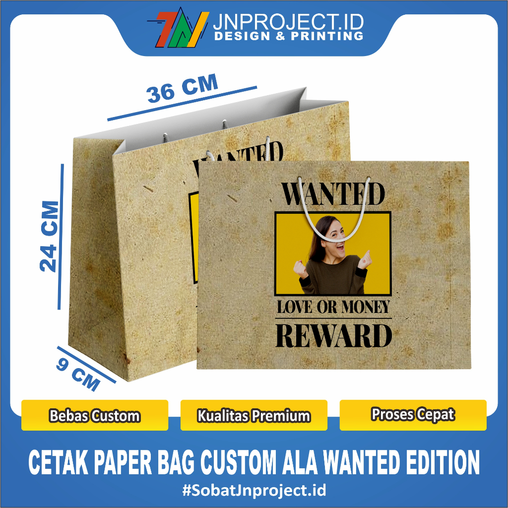 

Paper Bag Kado Custom Wanted Edition | Termurah
