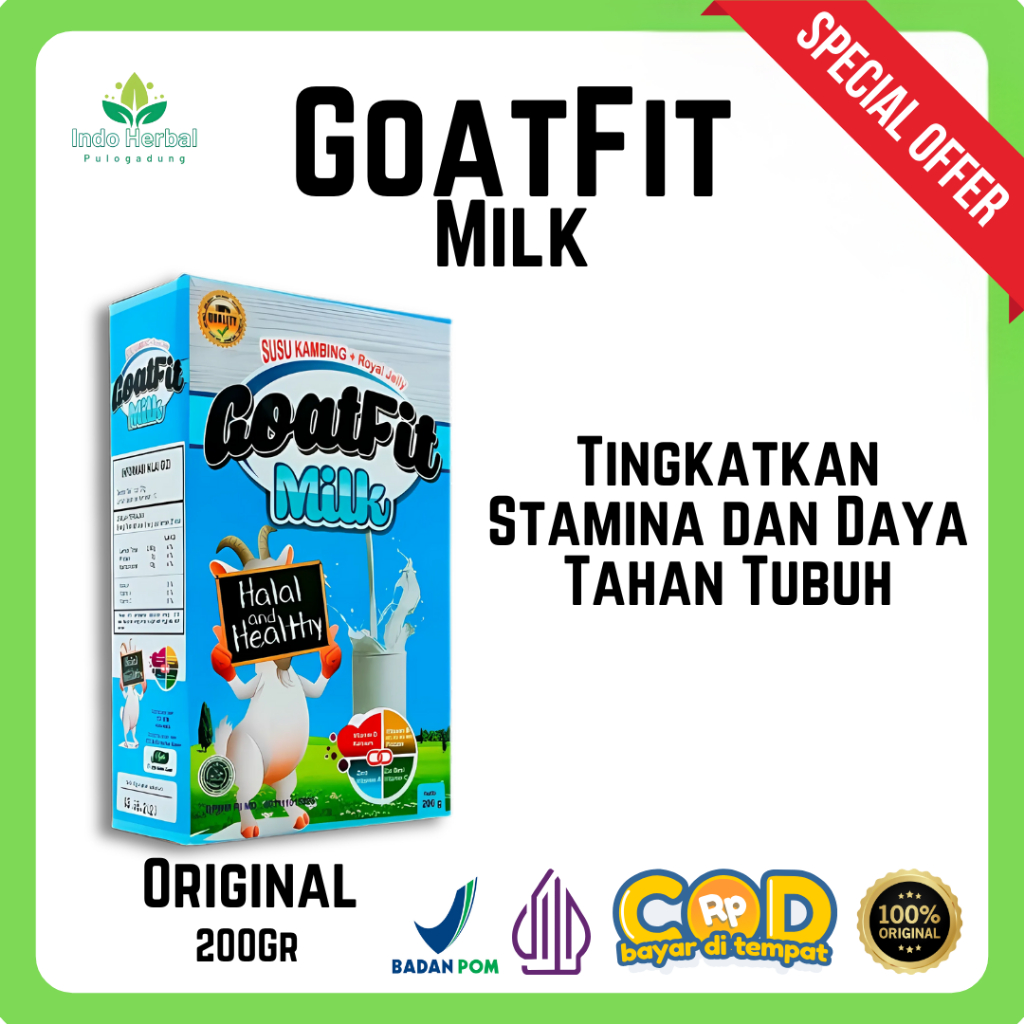 GoatFit - Goat Fit Box Original 200Gr - Susu Kambing Etawa Bubuk - Meningkatkan Daya Tahan Tubuh