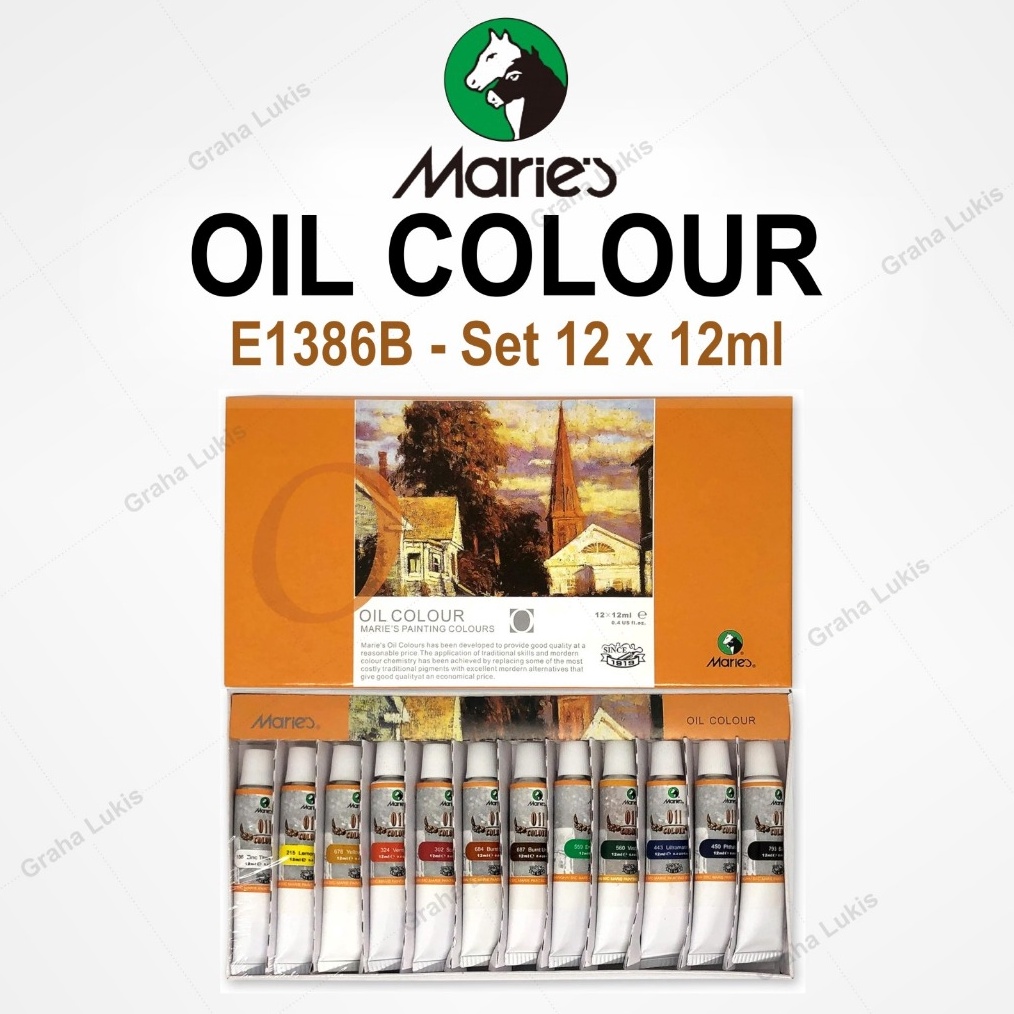 

KODE S2F Cat Minyak Maries Oil Color Set 12 E1386B