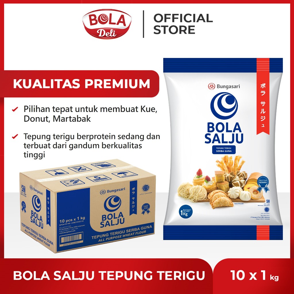 

Bungasari BOLA SALJU Tepung Terigu 1 kg Karton