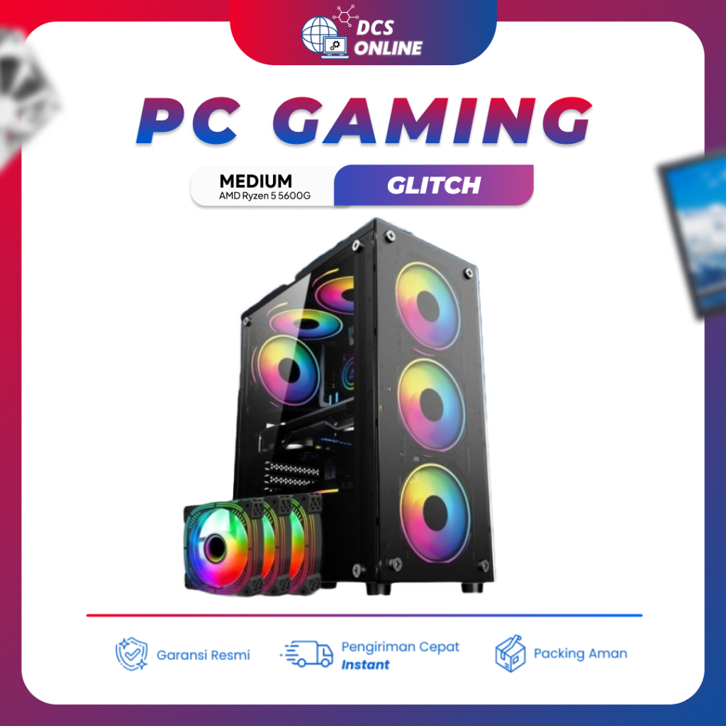 Pc Rakitan Ryzen 5 5600G ASROCK A520 / 16GB / SSD 256GB / HDD 500GB CPU ONLY | GLITCH