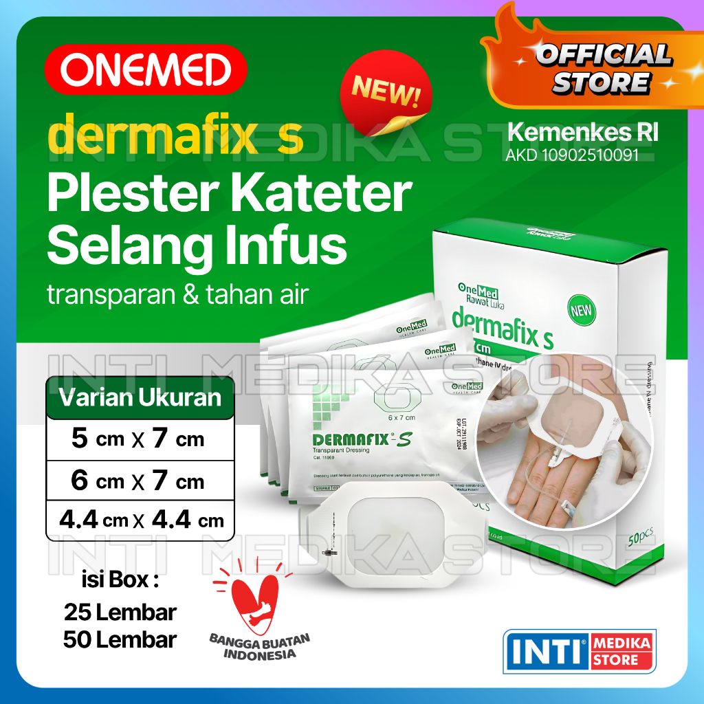 ONEMED - Plester Infus DERMAFIX S Kateter Anti Air Transparan