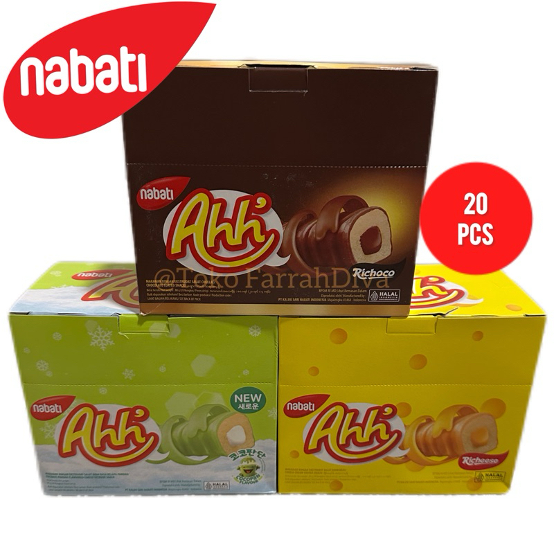 

Richeese Nabati AHH rasa Cocopandan - Coklat - Keju ( 1 box isi 20 pcs )