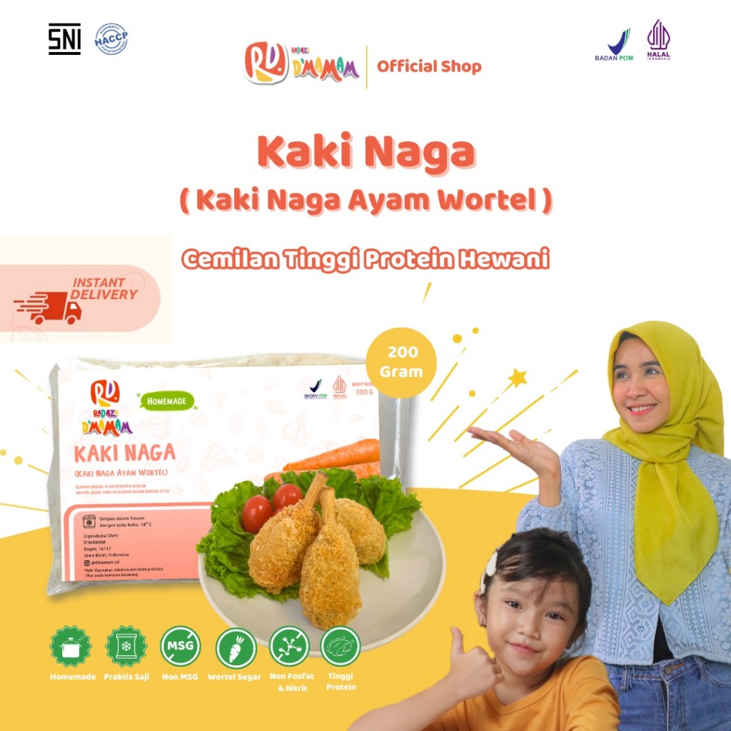 

DMAMAM Kaki Naga Ayam Wortel 200g Dragon Claw Stick Homemade Frozen Food Non Msg & Pengawet