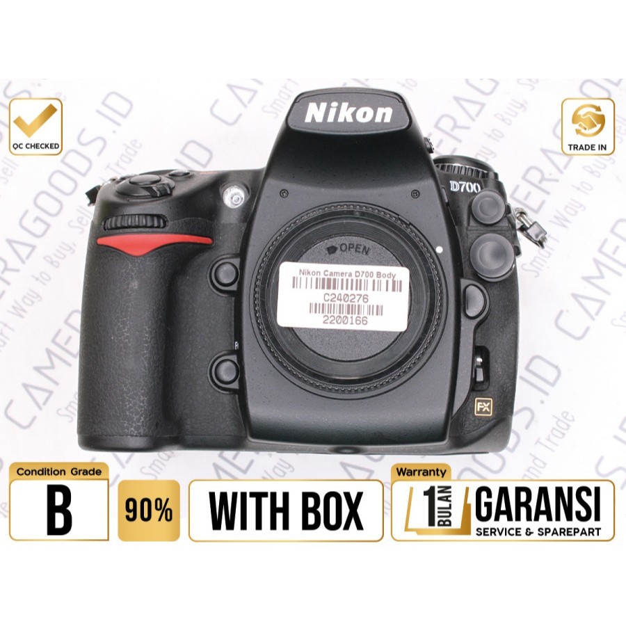 Nikon Camera D700 DSLR Full Frame Body Only - Grade B - C240276 Kamera Profesional Digital SLR Used 