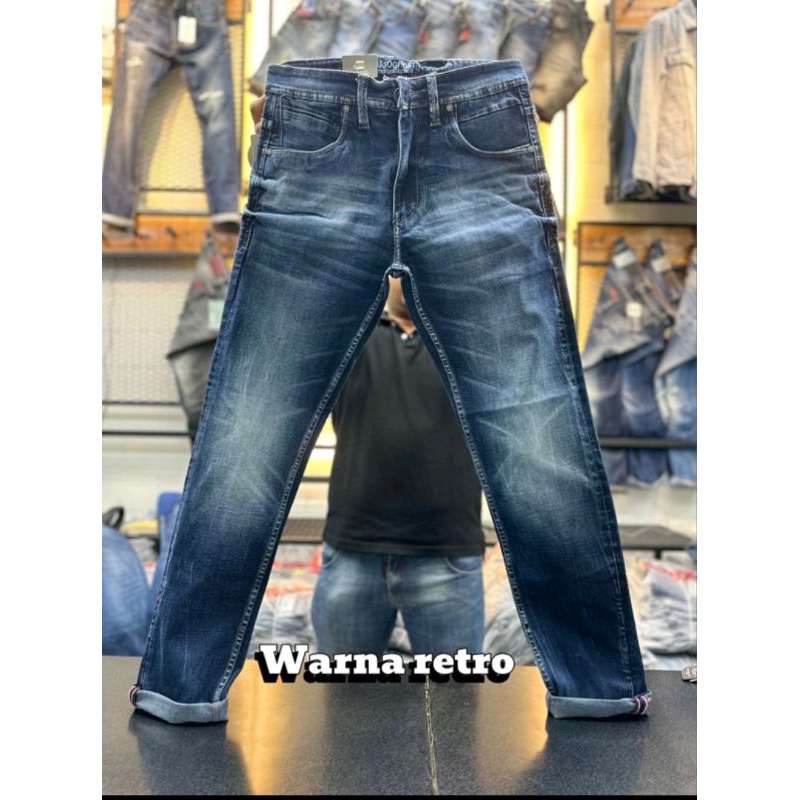 CELANA PANJANG JEANS PRIA HUGO GHOST STRETCH SOBEK ORIGINAL