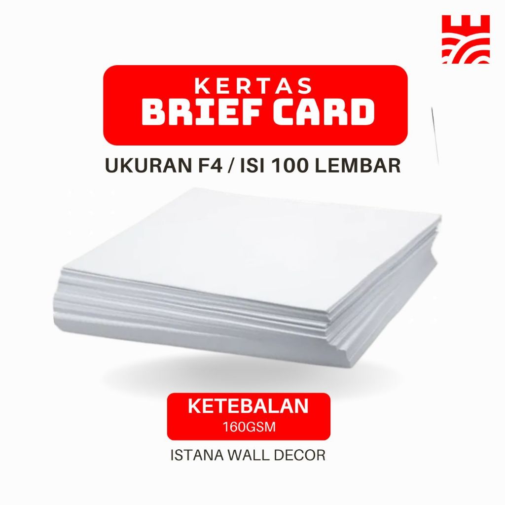 

100 Lembar Kertas BC Brief Card Tik Ukuran F4 160gsm
