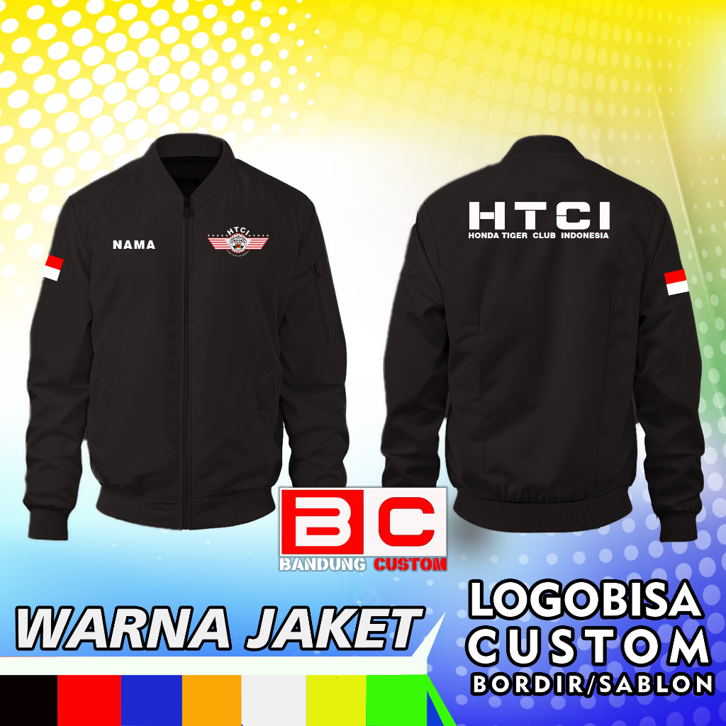 JAKET HTCI/JAKET BOMBER HTCI/JAKET HONDA TIGER CLUN INDONESIA/JAKET BOMBER MURAH