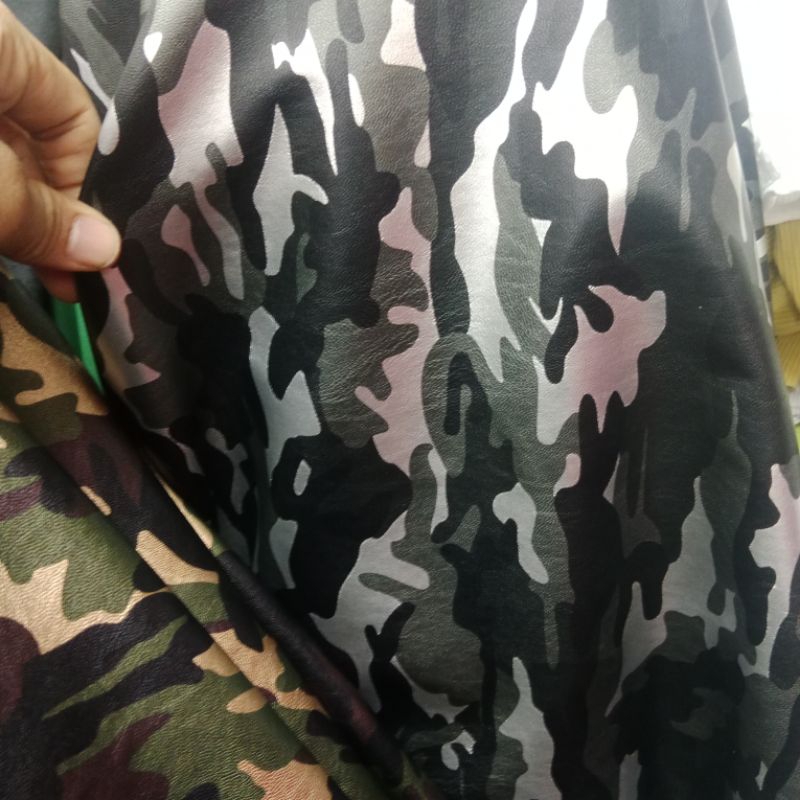 bahan kain kulit latex loreng anti air