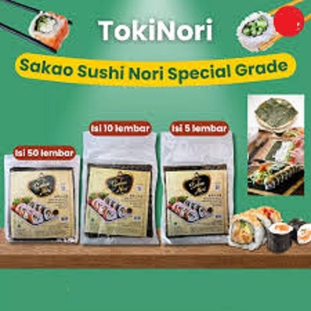 

Sakao Sushi Nori Rumput Laut Seaweed 50 sushinori 10 Lembar